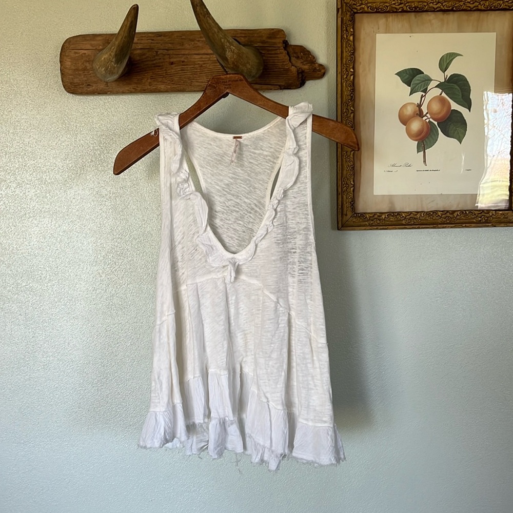 Free people flowy white boho tank layering style